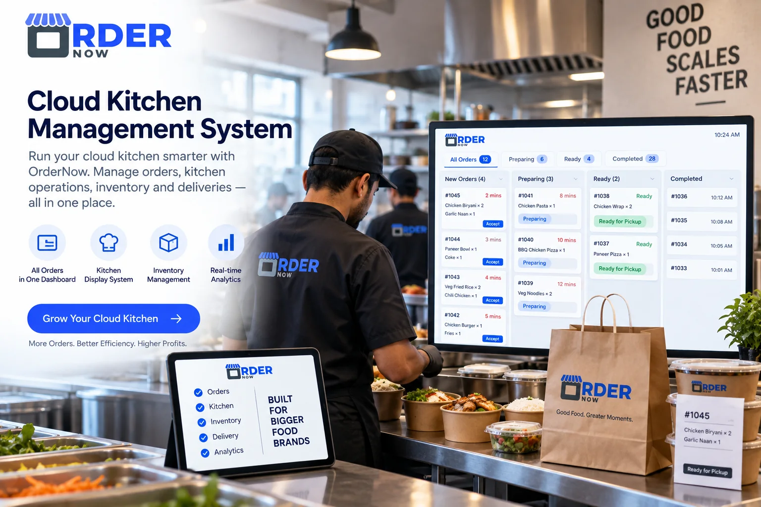 Cloud kitchen order dashboard