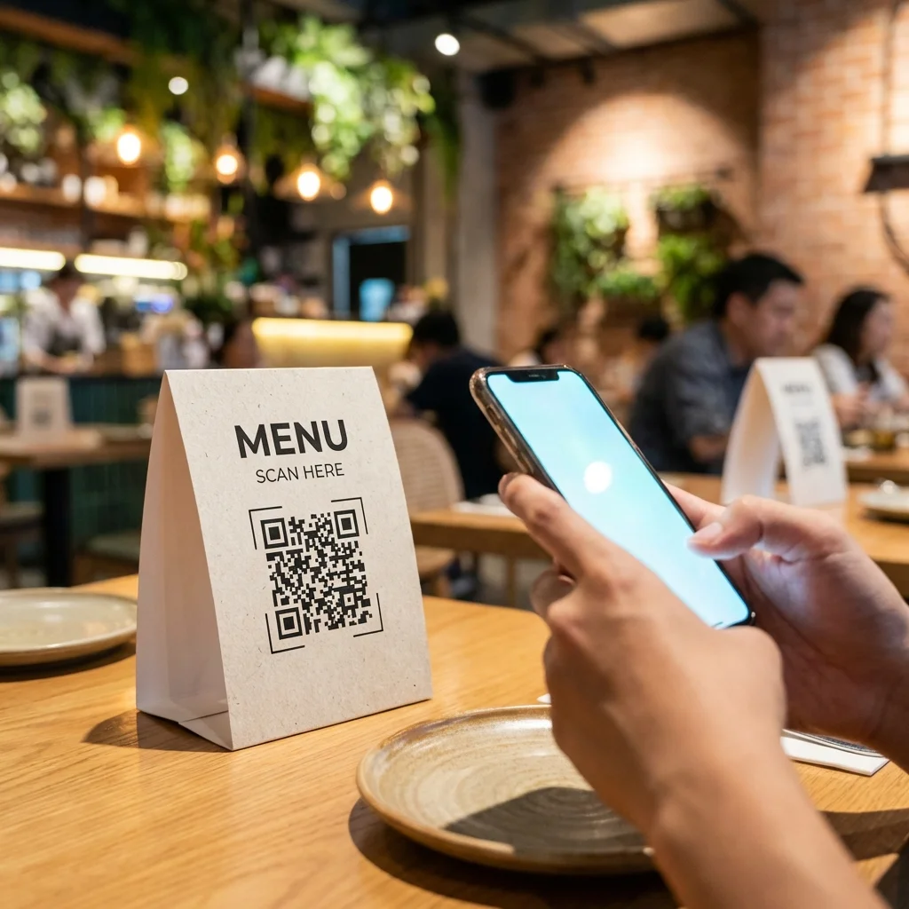Guest scanning QR menu