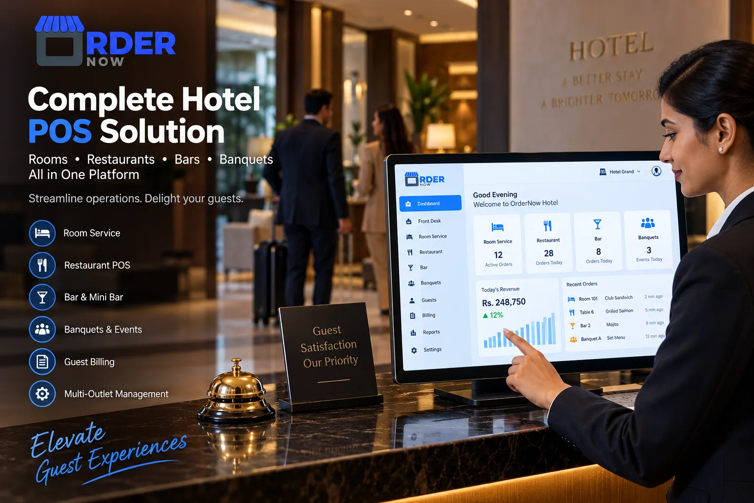 Hotel food and beverage reporting dashboard