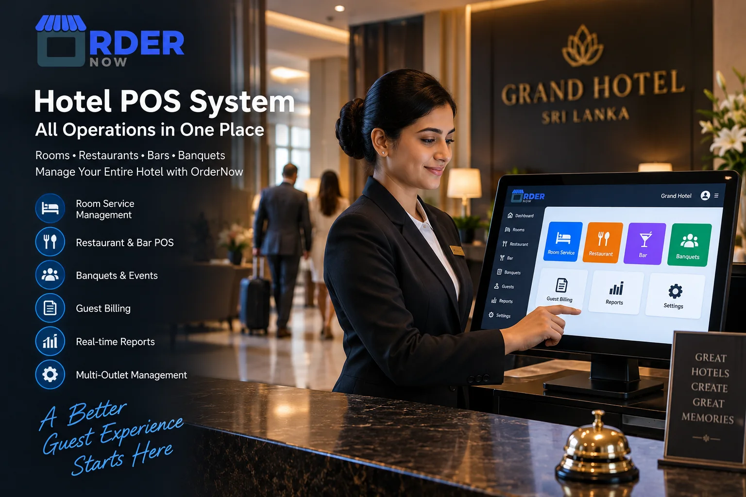 Hotel restaurant kitchen order workflow