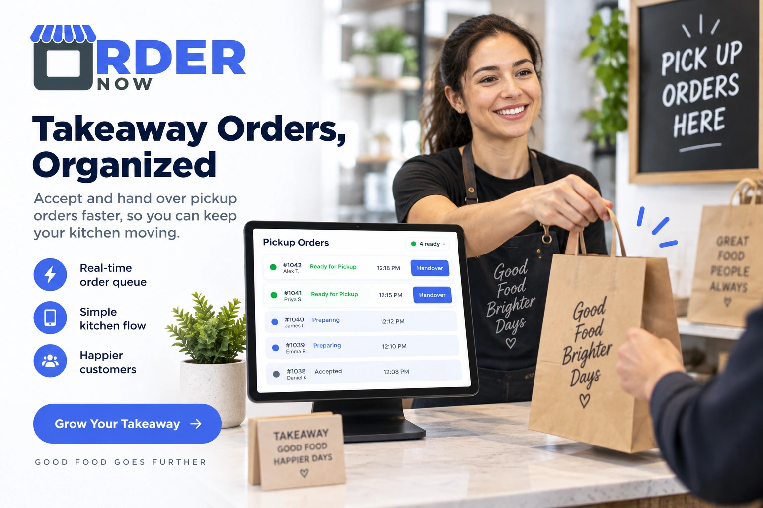Restaurant takeaway order management