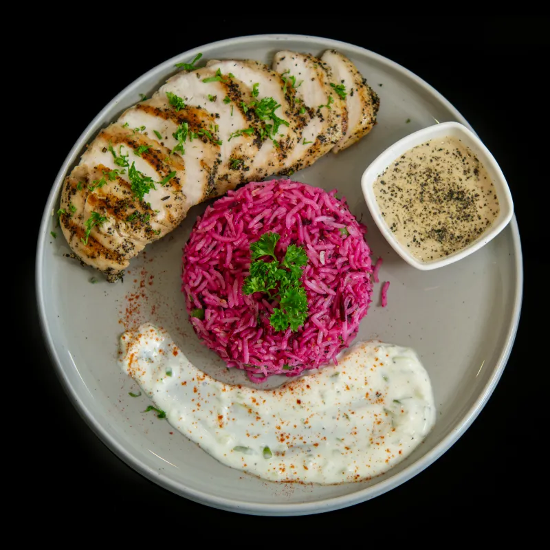 Chicken Beetroot Rice at Calorie Kitchen