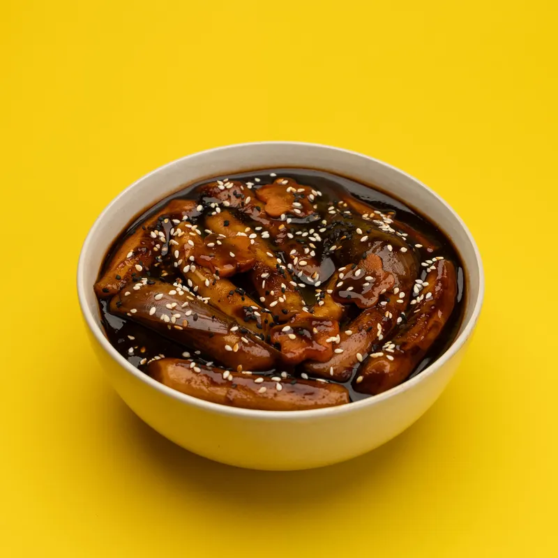 Jjajang Tteokbokki (짜장 떡볶이) at BokBok Chicken 