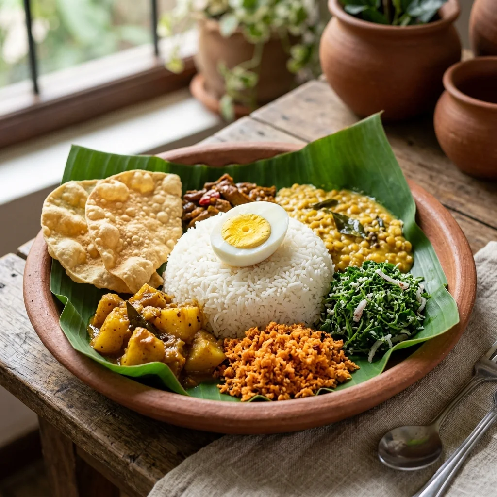 Sri Lankan Rice and Curry with Veg or Egg at Earthbound Residence
