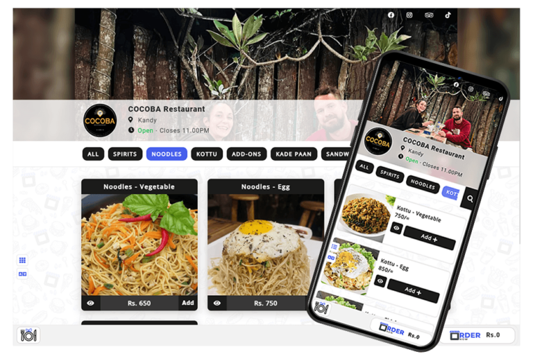 COCOBA Restaurant Digital Menu