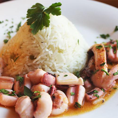 Grilled Kalamari with white rice