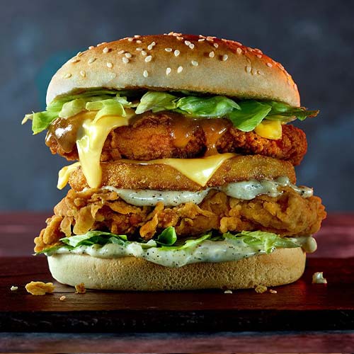 DOUBLE CHICKEN BURGER