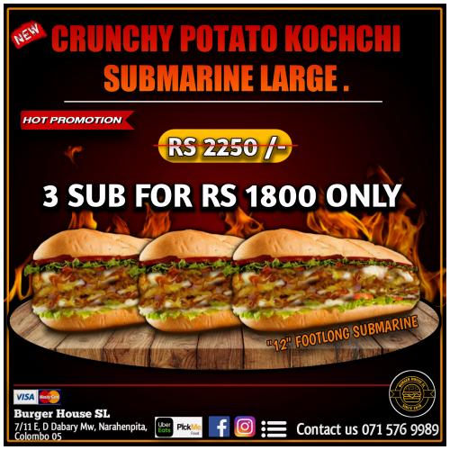 Crunchy potato Kochchi submarine large promo 