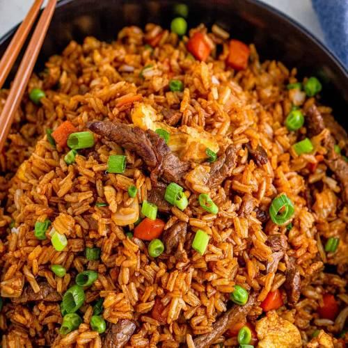 Bacon and Pork Sausages Fried Rice