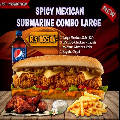 Spicy Mexican Submarine Combo Large