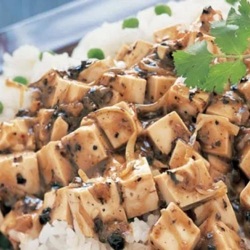 Sizzling Tofu With Black Bean Sauce at Mong Kok Chinese