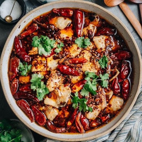 Boiling Grouper With Vegetable Szechuan Style at Mong Kok Chinese