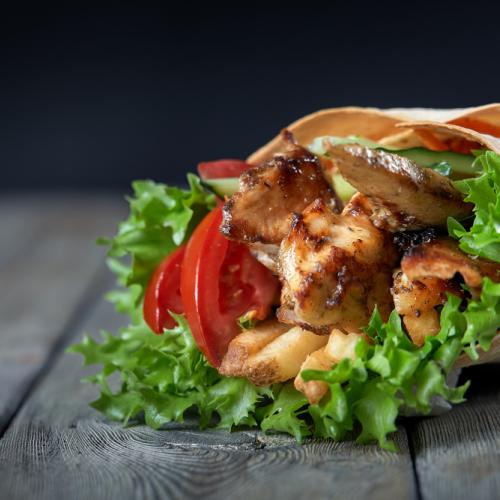 Chicken Shawarma with Cheese at Acropol Restaurant