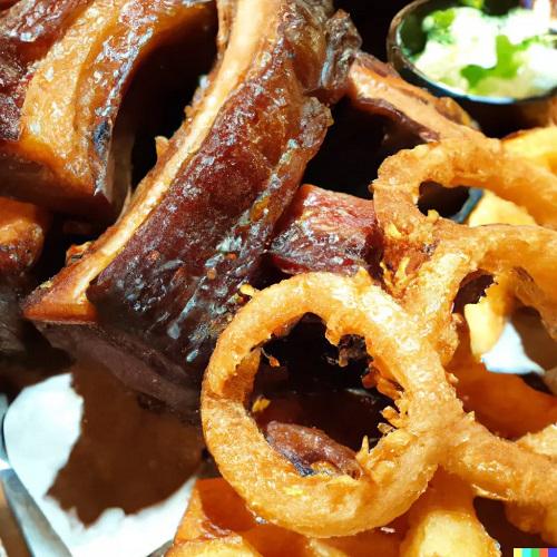 Fried Pork with Onion Rings