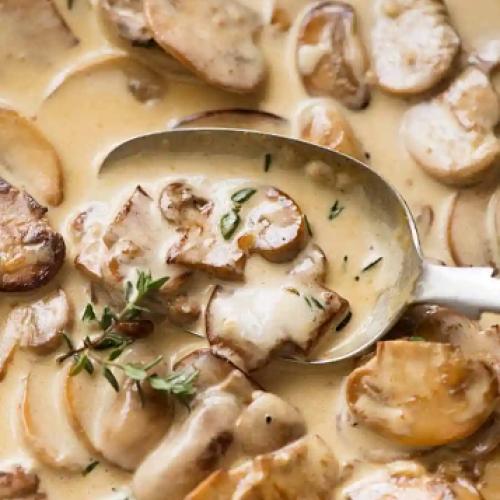 074 Boiled Mushroom with White Sauce