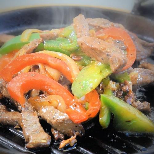 Sizzling pork in spicy black bean sauce