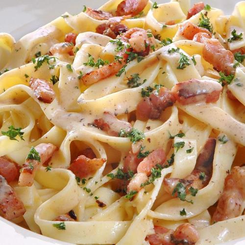 CHICKEN CARBONARA at Catamaran Beach Restaurant