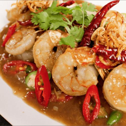 Thai tamarind prawns