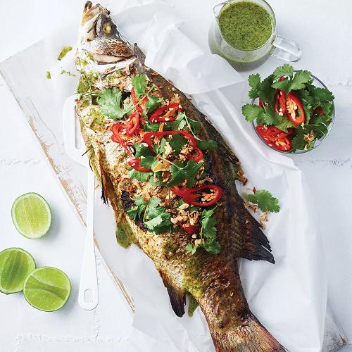 Pan-fried Barramundi at The Green Door Cafe