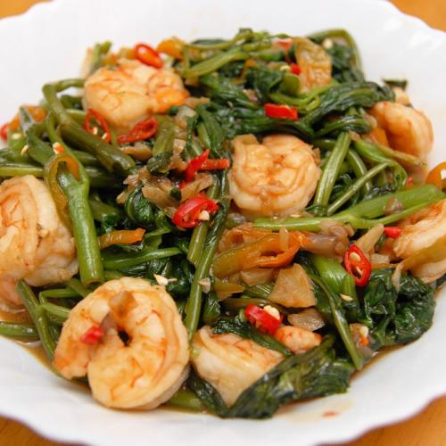 Prawns with Kan Kun 
