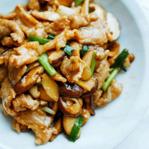 Slide Pork with Mushroom