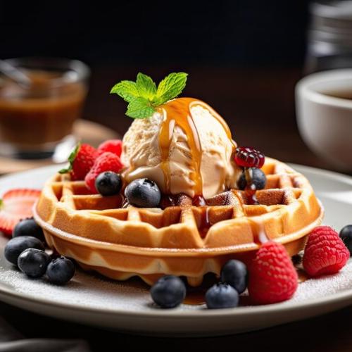 Mixed berry Waffle at Urban Smokehouse