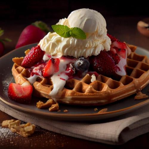 Ice-cream Waffle at Urban Smokehouse