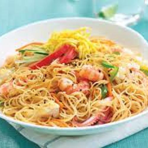Stir Fried Vermicelli Prawns at Barracuda
