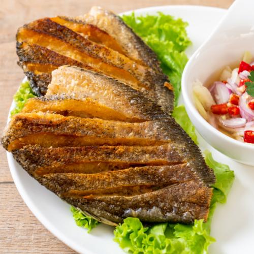 Deep Fried Fish with Ginger Sauce at Barracuda