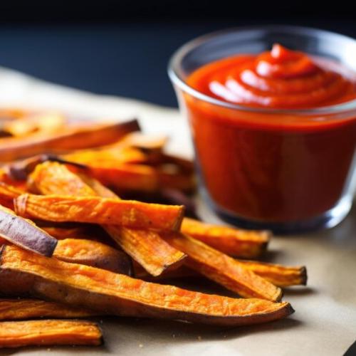 Homemade Spicy Potato Wedges with Tomato Ketchup