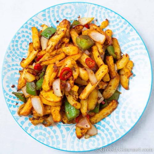 003.Portions of Hand cut Chunky Chips with Chili Salt at Tea Cottage Resort & Spa