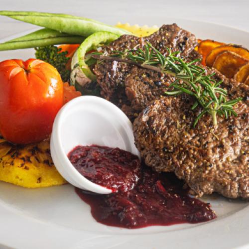 Grilled beef steak with Robert sauce at TUNA TUNA 33