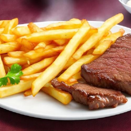 107 Deep Fried Beef with Chips 