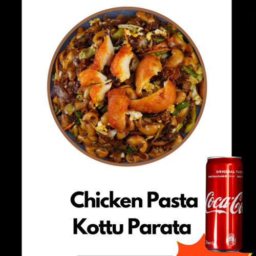 CHICKEN PASTA KOTTU PARATA + COKE