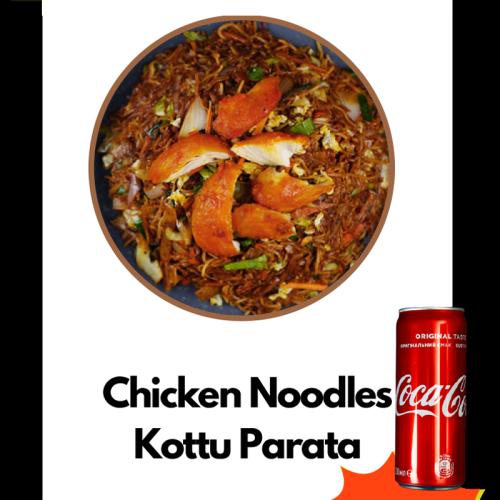 CHICKEN NOODLES  KOTTU PARATA + COKE