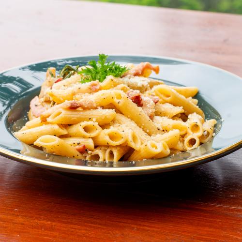 PENNE CARBONARA at The MistyVibe Restaurant & Cafe