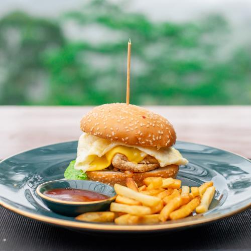 CRISPY CHICKEN BURGER at The MistyVibe Restaurant & Cafe