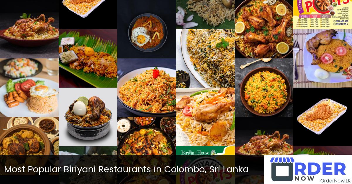 Most Popular Biriyani Restaurants in Colombo, Sri Lanka
