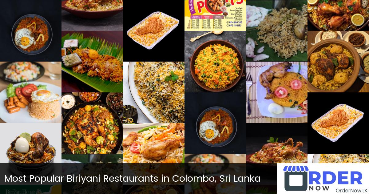 Most Popular Biriyani Restaurants in Colombo, Sri Lanka