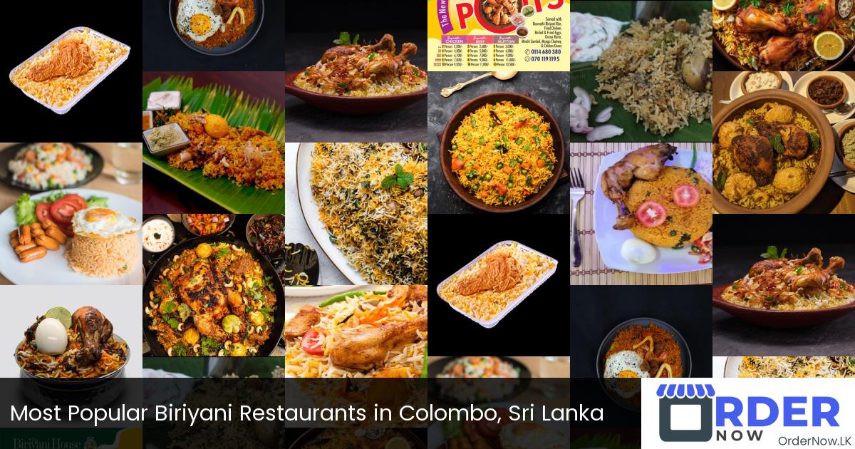 Most Popular Biriyani Restaurants in Colombo, Sri Lanka