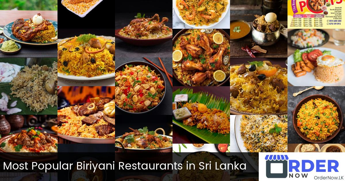 Most Popular Biriyani Restaurants in Sri Lanka